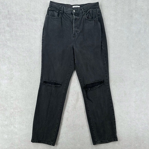 Pacsun Dad Jeans Womens 30 Distressed Black Demin‎ Ultra High Rise - Picture 1 of 13